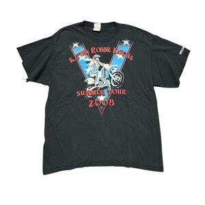 Kaptain Robbie Knievel Summer Tour 2008 T-shirt Men's Size XL‎ Black Motorcycle
